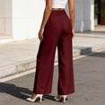 thumbnail image 4 of Aimik Women's High Waist Pleated Wide Leg Pants Straight Leg Dress Trousers Fashion Work Office Business Pant with Pockets, 4 of 5