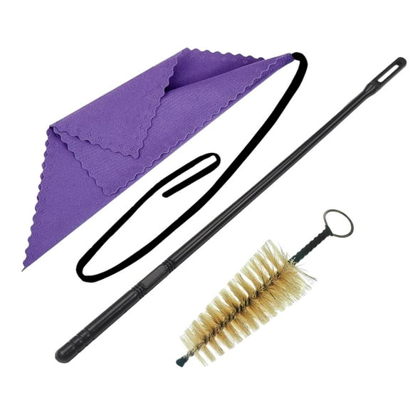 Juego de 3 hisopos para limpieza de clarinete, varilla y cepillo para el cuidado de la flauta, para el tubo interior del saxofón, paño de limpieza Púrpura
