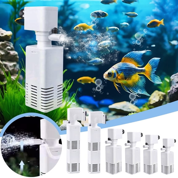 Fish Tank Filter Pump Three-in-One Aquarium Water Purifier with Circulation and Energy-Saving Filtration for Small to Medium Tanks