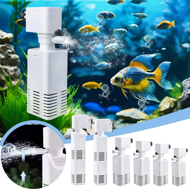 Sistema de circulación 3-en-1 de la bomba de filtro de acuario - Bomba sumergible de purificación de agua para acuario (caudal de 350-1200 L/h)
