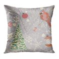 thumbnail image 1 of BOSDECO Housse de Coussin Bleu Mignon Cardinal dans la Forêt Joyeux Noël Collection Hiver Coloré Unique Artistique 18x18 Pouces, 1 of 1