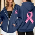 thumbnail image 2 of Women's Zip-Up Hoodie Pullover, Long Sleeve Cancer Awareness Sweatshirt with Pocket & Drawstring, Plus Size Casual Athletic Comfort Hooded Sweatshirt for Everyday Wear, 2 of 6