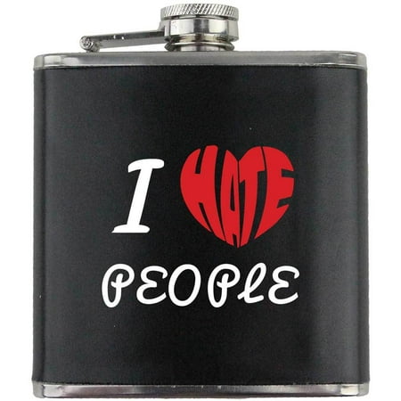 

I Hate People Funny Leather Wrapped 6oz. Flask