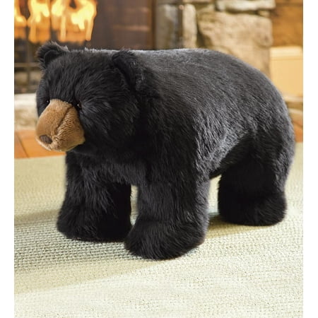 Black Bear Footstool - Soft, Adorable Bear Side Table or Footstool