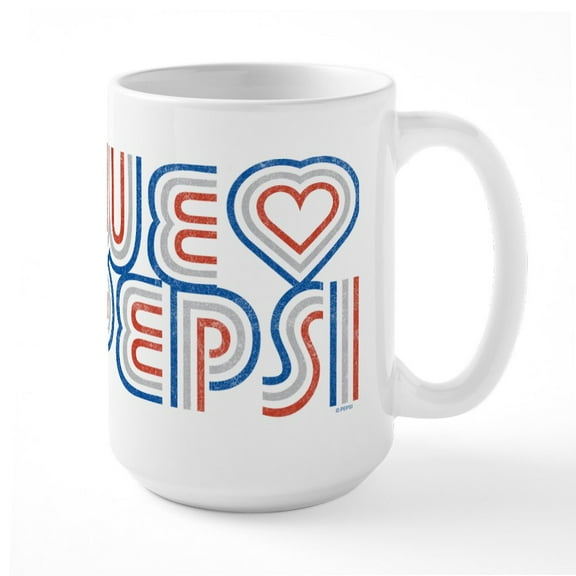 CafePress - We Heart Pepsi - 15 oz Ceramic Large White Novelty Mug