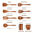thumbnail image 4 of QOPR 9-Piece Teak Wood Wooden Utensil Set with Utensil Holder, Wooden Spoons for Cooking, Kitchen Utensils Set for Kitchen and Dining, 4 of 9