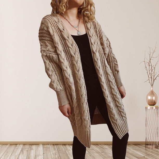 Puntoco Moda Mujer Casual V-Cuello Manga Larga Suéter Cardigan Blusa Tops Puntoco Puntoco-1