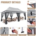 thumbnail image 4 of COBIZI 10x20 Pop up Gazebo Tent, Canopy Tents for Parties, 3 Adjustable Height Settings, 240 Sq. Ft. Large Outdoor Pop Up Patio Gazebos, Shelter with Net for Backyard, Lawn, Deck, Light Gray, 4 of 9