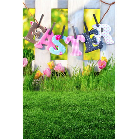 3ft x 5ft Vinyl Nature Grassland Photography Backdrop Easter Theme Background for Studio Photo Props