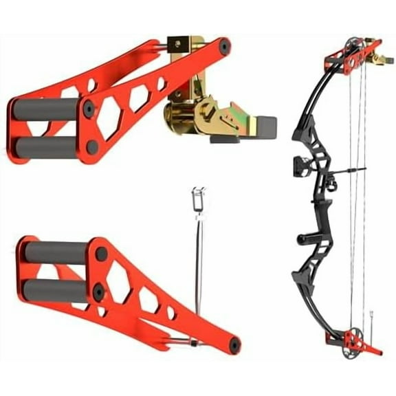 Bow Press, Archery Compound Bow Press, Aluminum Alloy Handheld Bow Press for Compound Bow and Crossbow, Universal Ratchet Type Fine Tuning Tool with 51.2” Strap$$Other