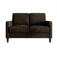 thumbnail image 3 of Home Design Goliad Velvet Arm Loveseat with Pocket Spring, Soft Cushions, Clean Lines Design, Brown, 3 of 9