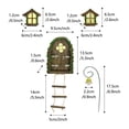 thumbnail image 5 of Opvise 1 Set Luminous Fairy House Figurine Tree Hanging Statue Window Door Street Lamp Fairy Resin Craft Decor Outdoor Ornament Brown, 5 of 7