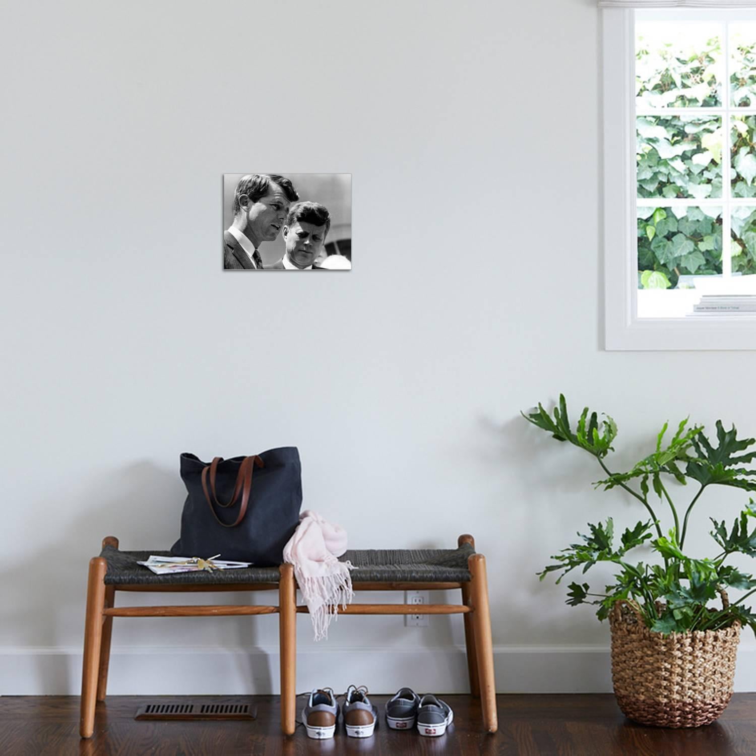 Art.com Pres John Kennedy and Attorney General Robert Kennedy at Ceremonies Honoring African Americans Stretched Canvas Print Wall Art, 16" x 12"