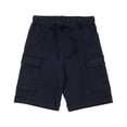 thumbnail image 3 of Kidsy Boys Casual Beach Cargo Shorts – Soft Cotton, Pull-On/Drawstring Closure, Two Pockets, Midnight, 2, 3 of 11