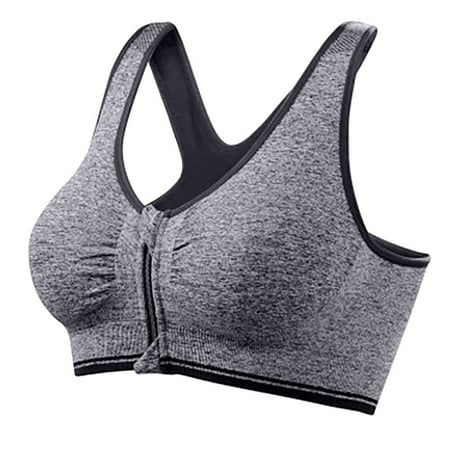 

Womens Sports Bras Yoga Wireless Front Post Active Zip Yoga Bras For Women