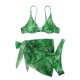 thumbnail image 4 of Bikini sólido con correa para mujer, Bikini con escote en V profundo, conjunto de traje de baño dividido cómodo, traje de baño de tres piezas OAVQHLG3B Store  lin121212, 4 of 4