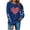 Blue(New), variant on PNTUTB Women's Fall Winter Fashion Printing Long Sleeve Round Neck Casual Loose Hoodless Sweatshirts