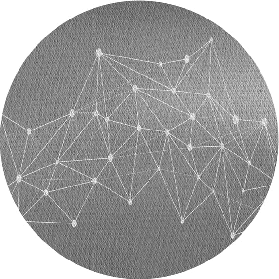Ahgly Company Indoor Round Patterned Dark Gray Area Rugs, 5' Round