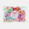 thumbnail image 4 of Hair Ties for Baby Toddler Elastics 100 PCS 10 Colors Scrunchies OuchlessCotton Small Soft No Crease Mini Hairbands Kids Ponytail Holder for Infants(0.8\\, 4 of 4