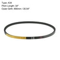 thumbnail image 2 of Uxcell A34 V-Belts 34" Mid-Perimeter, A-Section Rubber Drive Belt 2pcs, 2 of 5