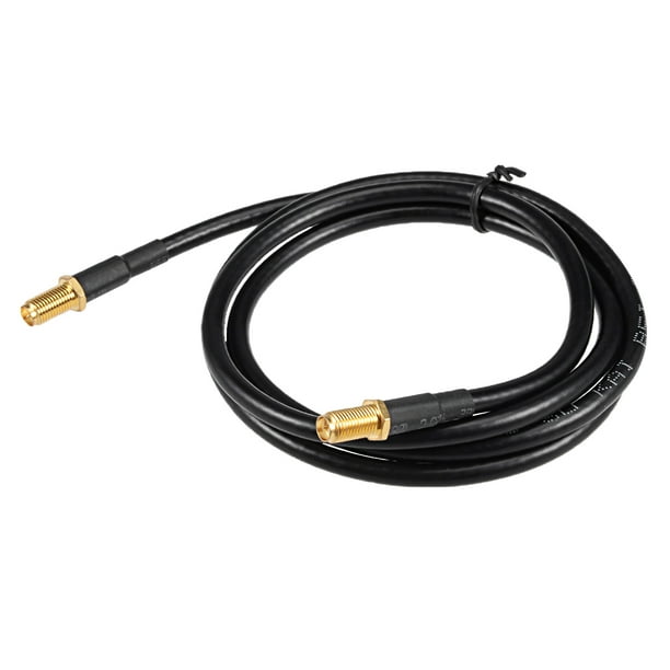 1M RP-SMA Female to RP-SMA Female Antenna RF Coaxial Extension Cable Black  - Walmart.com - Walmart.com