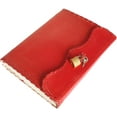 thumbnail image 5 of Jaald 10" Leather Journal Blank Notebook Handmade Travel Diary with Lock Writing Bullet Journal Christmas Gift Red Sketchbook for Artists, 5 of 8
