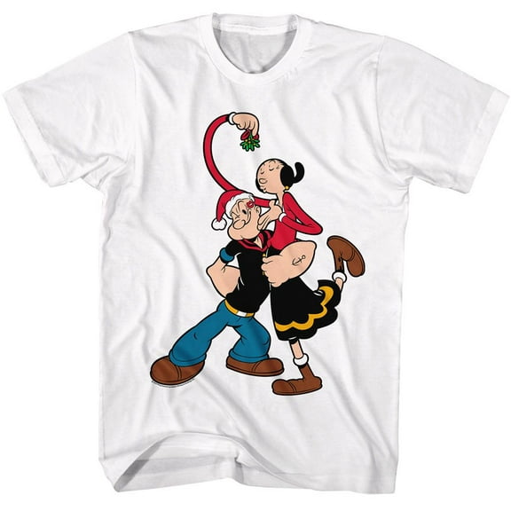 Popeye Mistletoe White Adult T Shirt