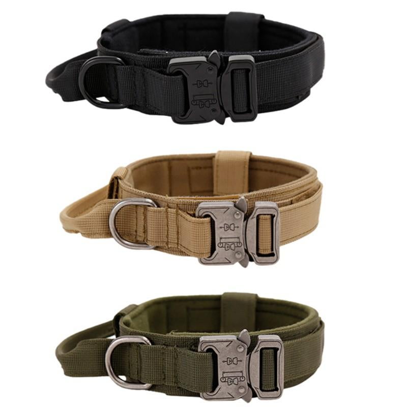 Adjustable Tactical Dog Collar Military Nylon Heavy Duty Metal Buckle