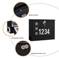 thumbnail image 4 of Locking Mailbox Wall Mounted, Metal Postbox with Three Sets of Mail Box Number Stickers, 4 Keys, 14.4" x 4.5" x 11.2", Large Capacity, Black, AMB11B, 4 of 9