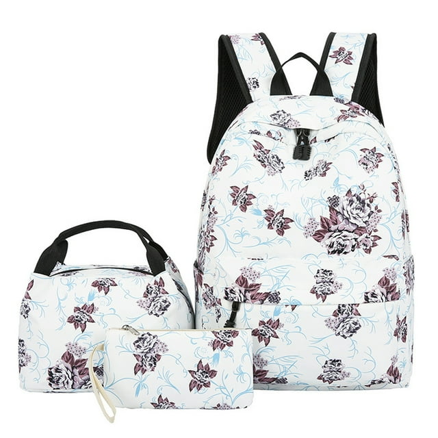 fastboy Oxford Cloth For Piece Blossom With Pencil Oxford Cloth With Lunchbox Bow Daypack For Primary Backpack 3 Set Floral Case type+4