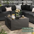 thumbnail image 3 of POTEBAN 5 Pieces Patio Conversation Set, Outdoor Black PE Wicker Sectional Sofa for Backyard Garden, Black, 3 of 9