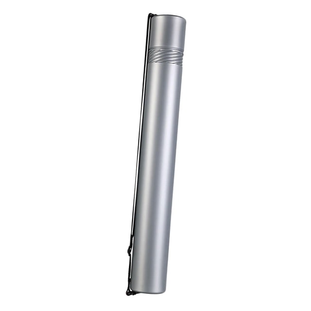 Tubo de almacenamiento redondo, estuche telescópico portátil con correa ajustable y extensible para pósteres, papeles de dibujo, y documentos. gris