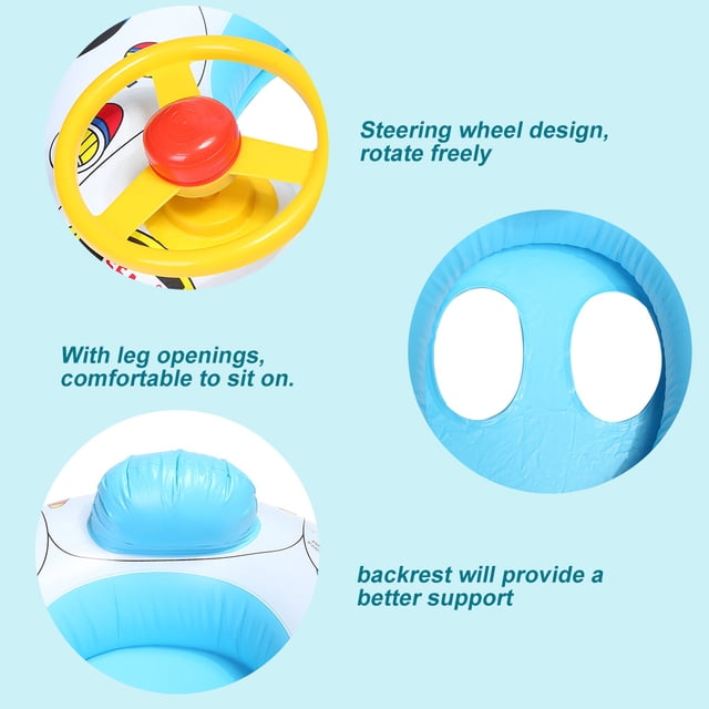 Anillo de natación para niños seguros, asiento de natación, diseño de aberturas de piernas ecológicas para niños que aprenden a nadar