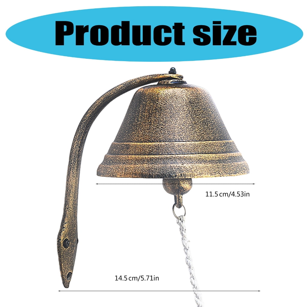Farmhouses Antique Iron Hanging Dinner Bells for Front Door Porch Window Doorbell Decorative Ornament