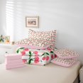 thumbnail image 6 of Manfei Cute Pink Cherry 7-Piece Twin Bedding Sets for Kids, Cartoon Orange Abstract Bedding Comforter Set, Kawaii Summer Fruit Reversible Sheet Sets, Lightweight Room Decor, 6 of 8