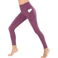 thumbnail image 6 of HAOTAGS Girls' High-Waist Fleece-Lined Yoga Leggings, Warm Stretch Kids Pants with Pockets Purple 10 Years, 6 of 10