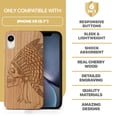 thumbnail image 7 of Case Yard Wooden Case Outside Soft TPU Silicone, Slim Fit Shockproof Wood Protective Phone Cover for Girls Boys Men and Women, Supports Wireless Charging Indian Chief Skull Design case for iPhone-XR, 7 of 7
