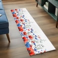 thumbnail image 4 of Blue Red Flowers 2'x6' Runner Rug, Elegant Spring Floral Butterfly Watercolor Washable Non-Slip Area Rugs for Hallway Kitchen Floor Bedroom Entryway, Laundry Carpet Decoration Indoor Mat, 4 of 9