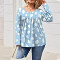 thumbnail image 4 of Cutuoiiu Plus Size Tops for Women Daily Printed Crewneck Long Sleeve Shirts Gifts, 4 of 6