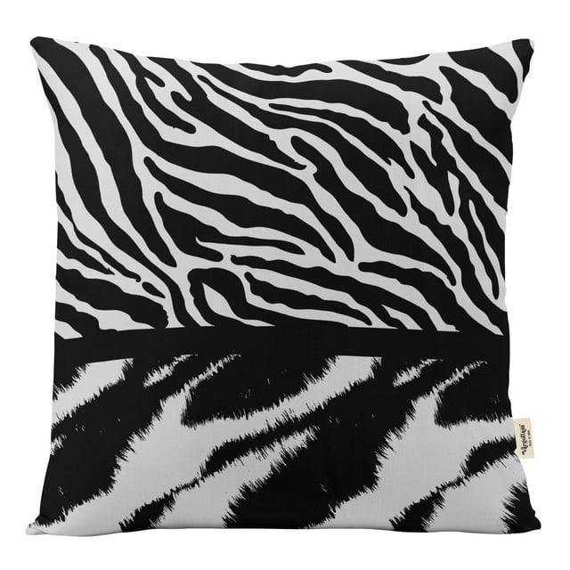 Vargottam Square Pillow Cover - Decorative Pillow Covers18x18 Inches,PrintedWhite & BlackThemePillowcase, DecorativeSquareCushionCovers