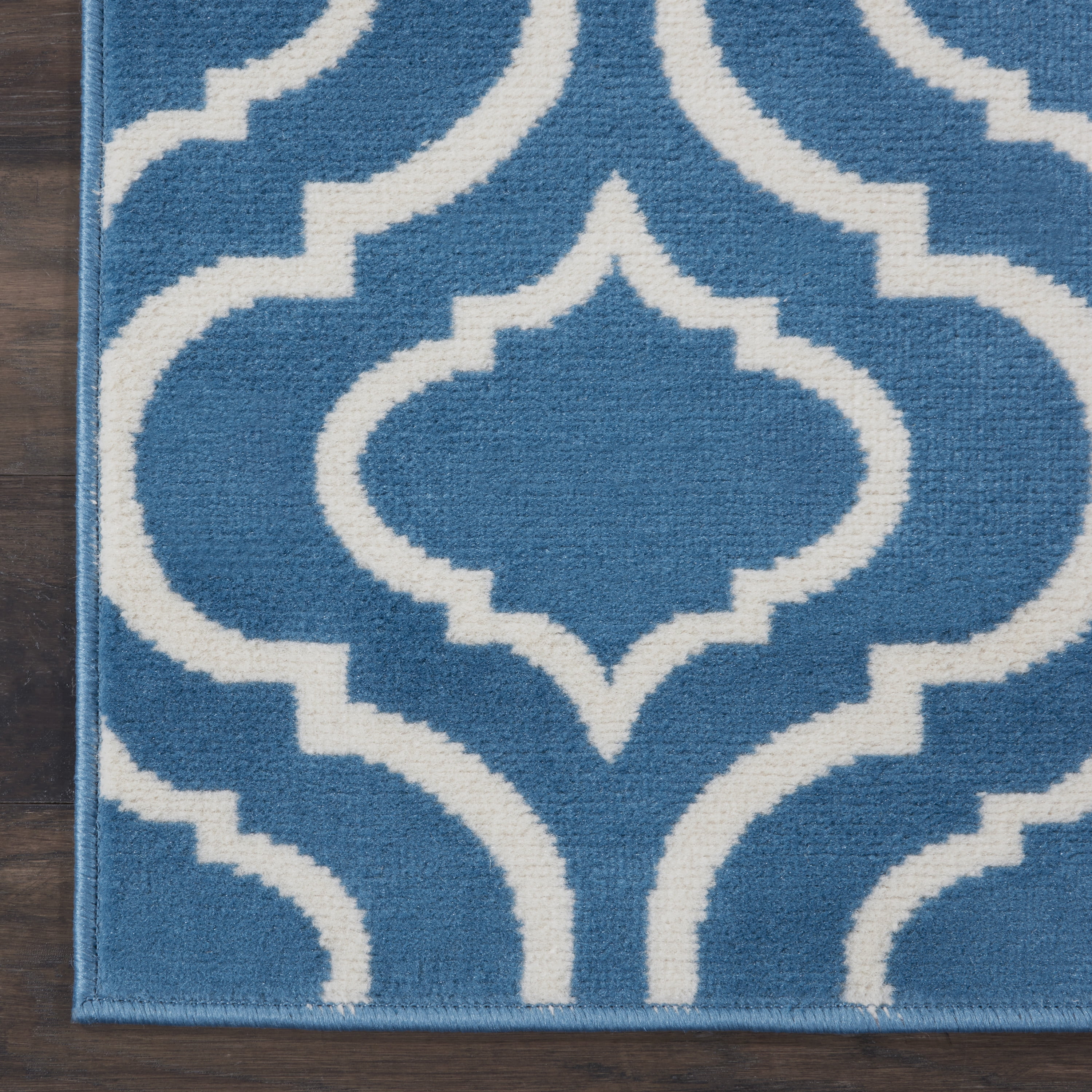 Nourison Jubilant Trellis Blue 8'6" x 12" Area Rug, (9x12)