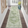 thumbnail image 6 of 2'x8' Runner Rugs, Yamaziot Vintage Washable Hallway Rug Runner with Rubber Backing, Non-Slip Distressed Carpet Floor Mat for Bedroom, Kitchen, Laundry, Entrance, Green, 6 of 9