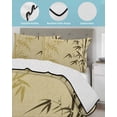 thumbnail image 4 of Vintage Bamboos Twin Size Down Alternative Comforter, Lightweight Comforter Quilt Bedding Set with Pillow Shams Ink Painting Retro Art Rustic All Seasons Bed Comforter Duvet Insert 68"x86", 4 of 7
