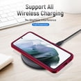 thumbnail image 3 of Phone Case for Samsung Galaxy S21 Plus S21+ 5G with Tempered Glass Screen Protector Cover and Slim Hybrid Full Body Protective Cell Accessories S21+5G S21plus 21S + S 21 21+ G5 Women Men Red, 3 of 15