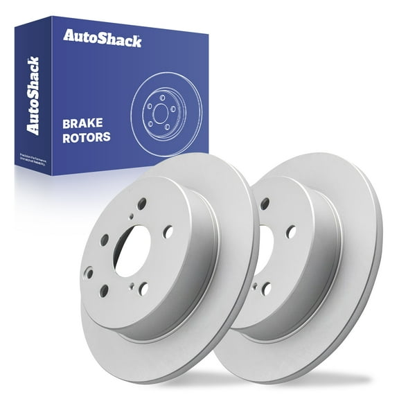 AutoShack Rear Solid Coated Brake Rotors 2-PC Set Replacement for 2006-2018 Toyota RAV4 2010-2012 Lexus HS250h ArmorStop 11.06" (281 mm)