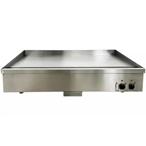 NSF 48 in. Electric Countertop Griddle Flat Top Hotplate, Temperature Adjustable, Stainless Steel, Flat Griddle