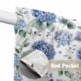 thumbnail image 2 of Blue Spring Floral Kitchen Window Curtains, Swag Curtains Valance for Bedroom Living Room Bathroom, Watercolor Botanical Elegant Rod Pocket Window Treatment Curtain Block Drapes 2 Panels 36"x63", 2 of 9