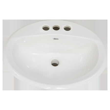 - American Standard 0476.028.020 Aqualyn Drop In Porcelain Bathroom Sink (White)