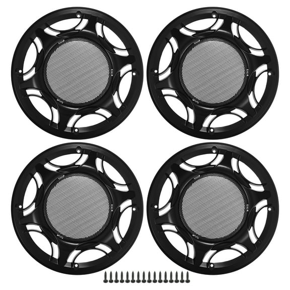 Unique Bargains 4 Pcs 8" Car Speaker Grills Cover Mesh Round Audio Subwoofer Protector with Mounting Screws Iron Black