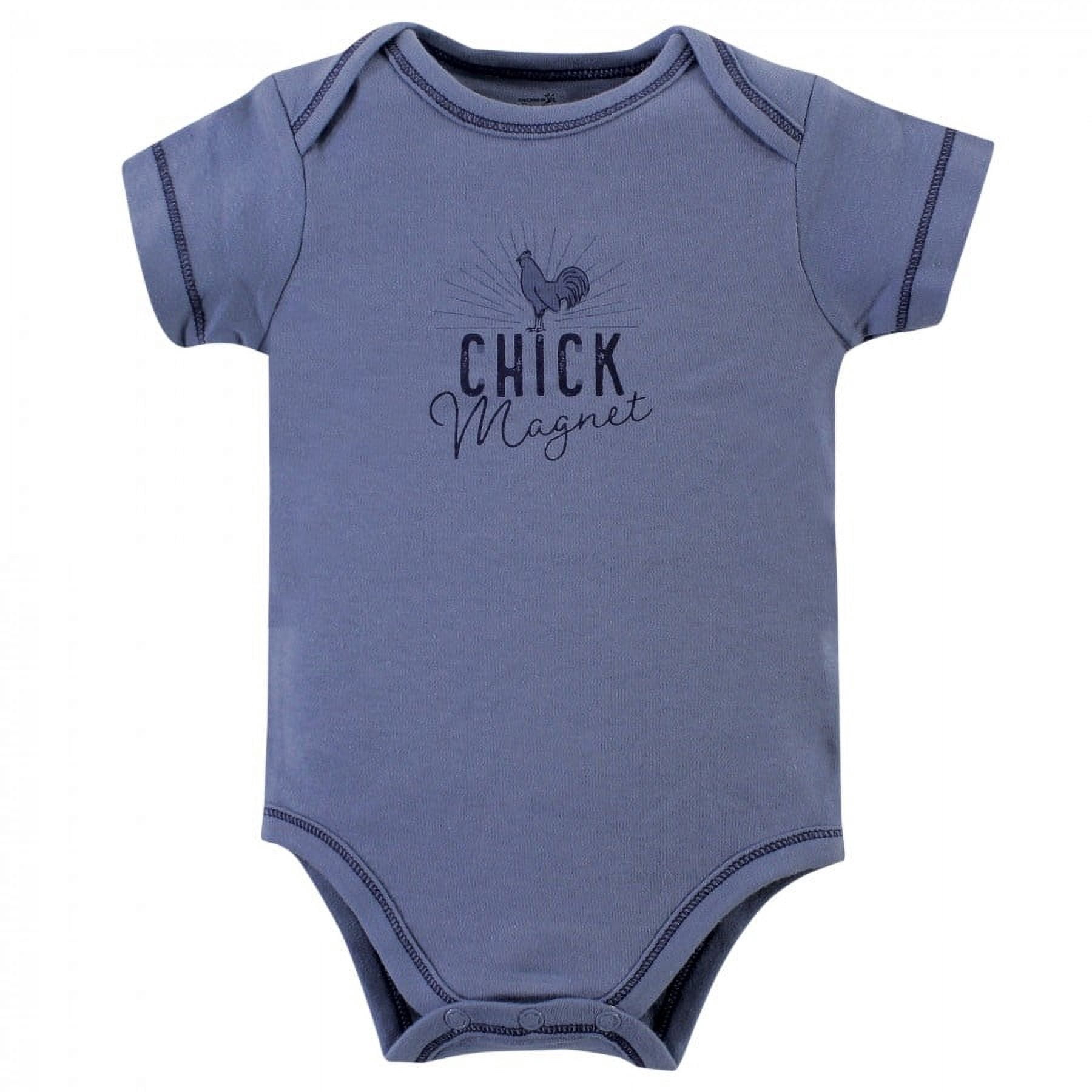 Touched by Nature Baby Boy Organic Cotton Bodysuits 5pk, Truck, 9-12 Months